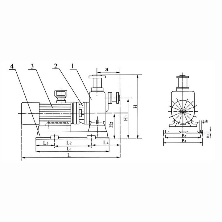 ZWL自吸排污泵安装尺寸图
